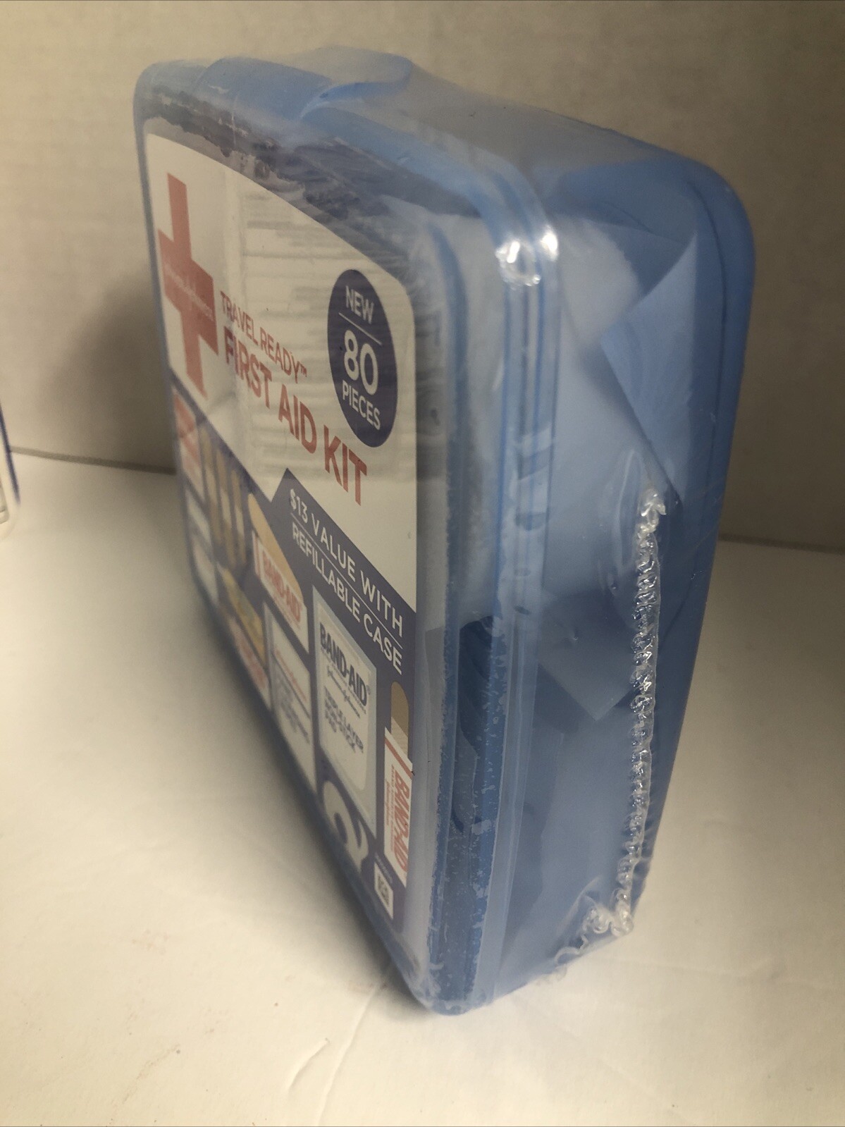 Band-Aid Travel Ready Portable Emergency First Aid Kit for Minor Wound Care with