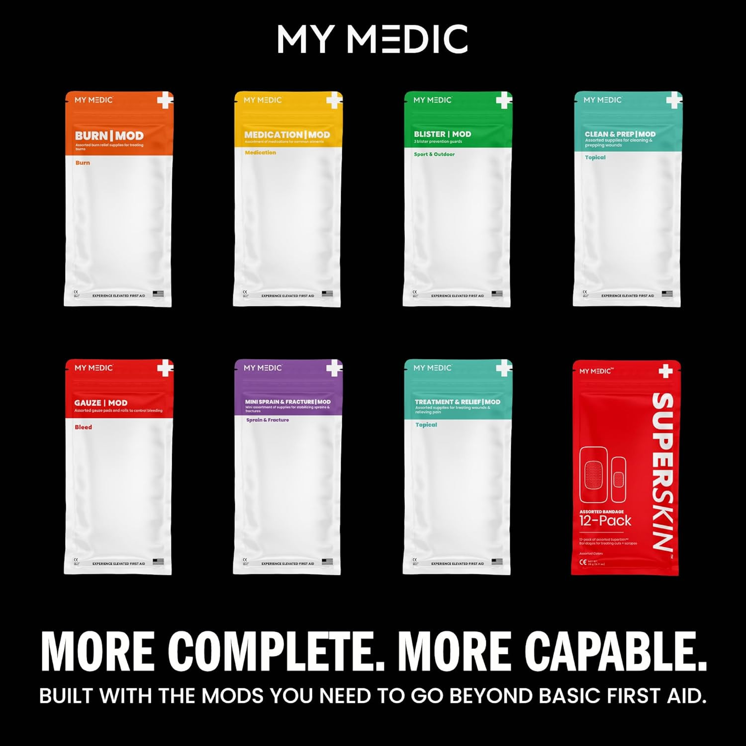 Myfak Standard IFAK First Aid Kit – 132 Essential Medical Supplies – Black