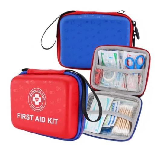 Small First Aid Kit – 165 Piece Dual-Color Emergency Medical Kit with Red/Blue