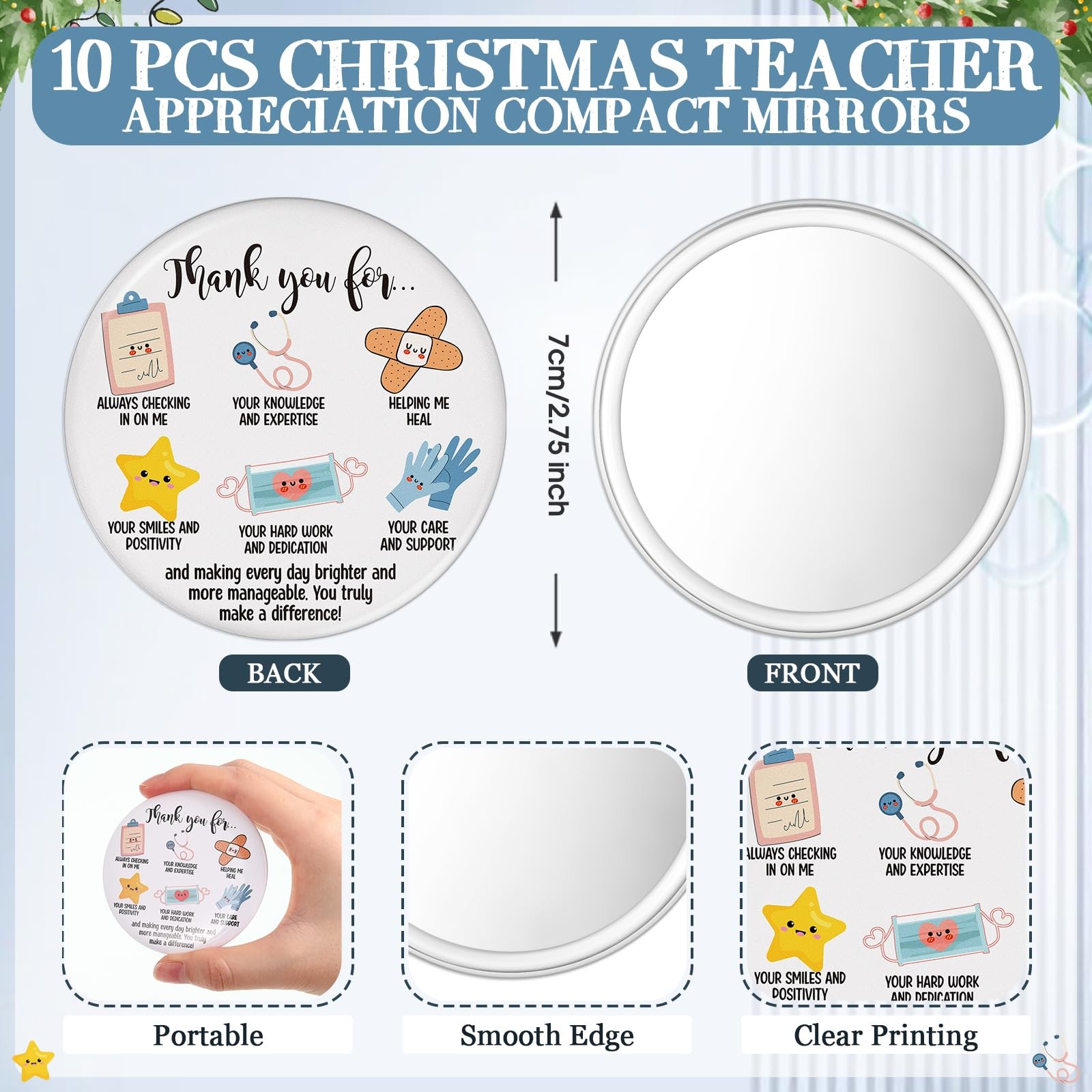 SilTriangle 20 Pcs School Nurse Appreciation Gifts Inspirational Canvas white