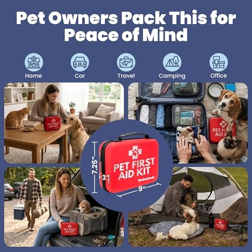 Dog First Aid Kit – Vet Approved Emergency Supplies 1 Essential Kit (53 pieces)