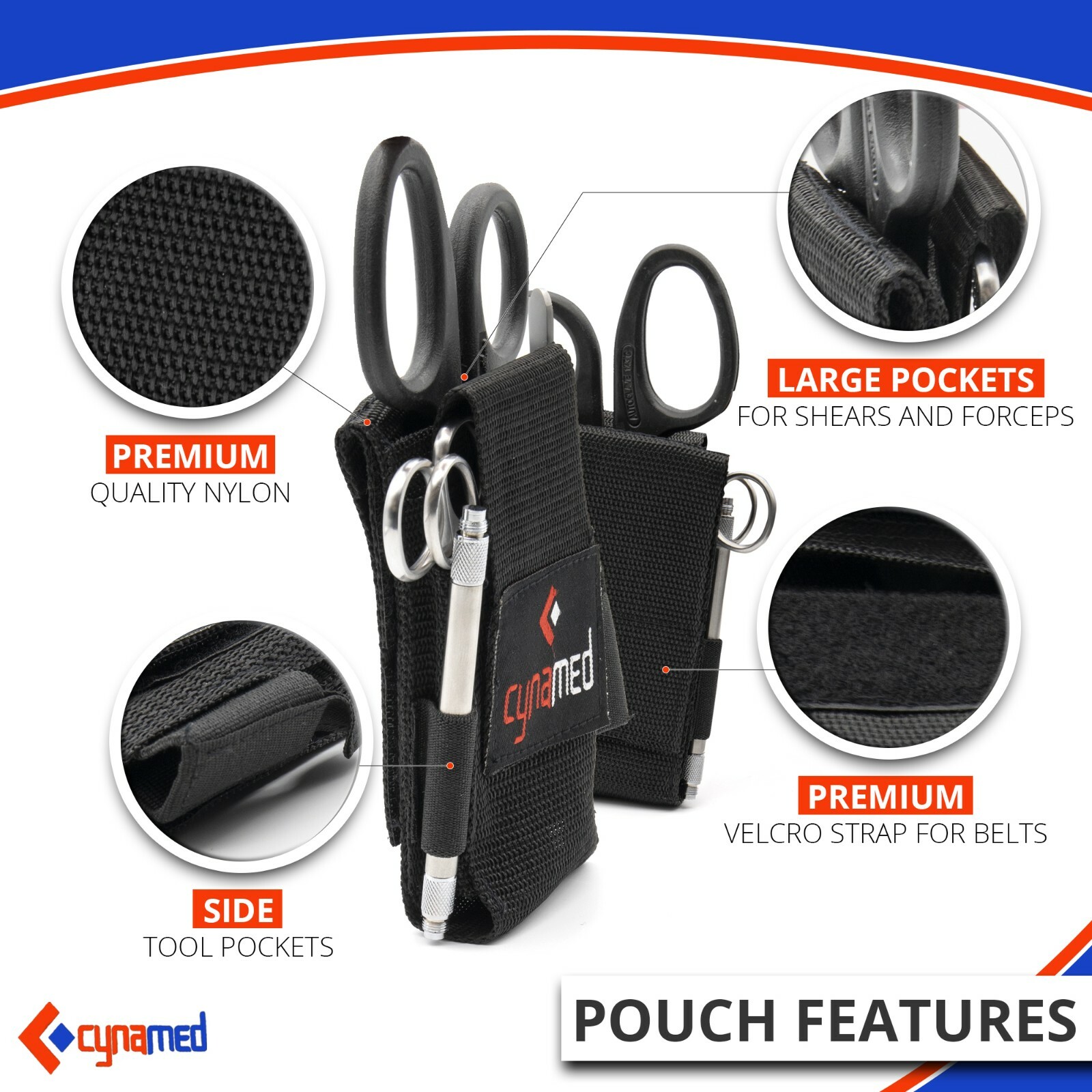 First Responder Medical Tool Kit Adjustable Multi-Pocket Nylon Belt Pouch