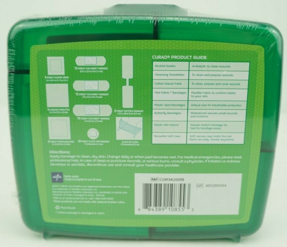 NEW Curad Compact First Aid Kit Compact Size 75 Items