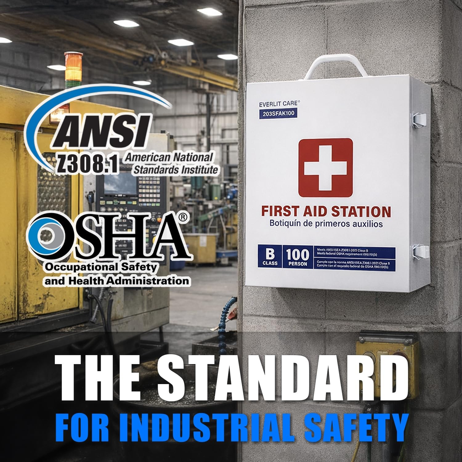 3-Shelf OSHA-Compliant First Aid Kit, ANSI Class B+ 100 Person Emergency Firs…
