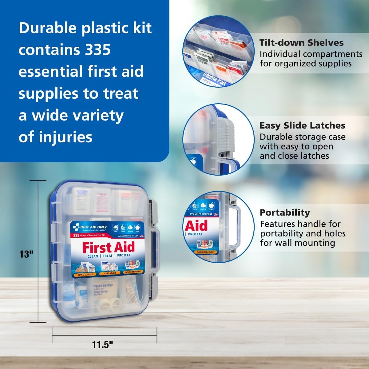 First Aid, OSHA-Compliant 100-Person First Aid Kit, All-Purpose Emergency Kit