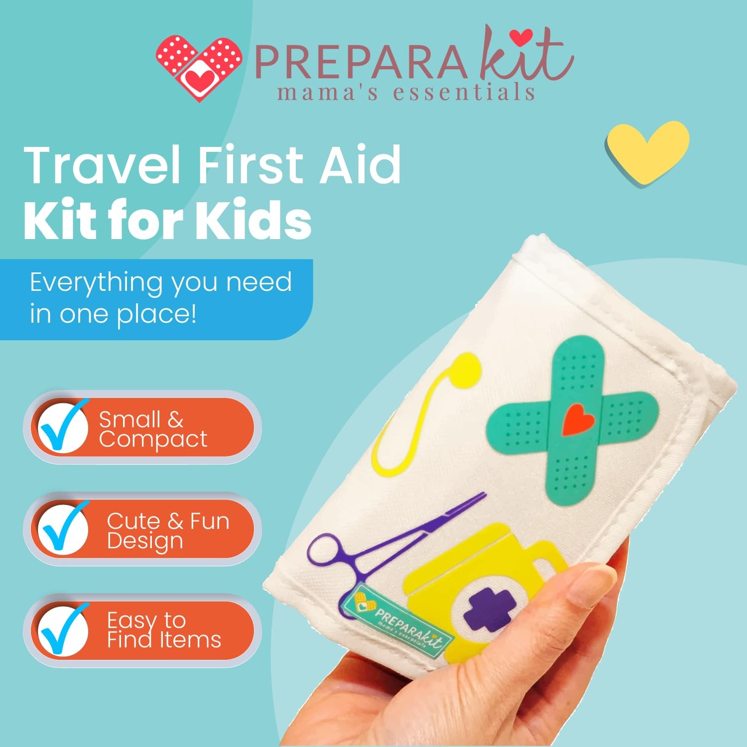 Kids First Aid Kit – 75-Piece Travel First Aid Kit for Toddlers and Babies, T…