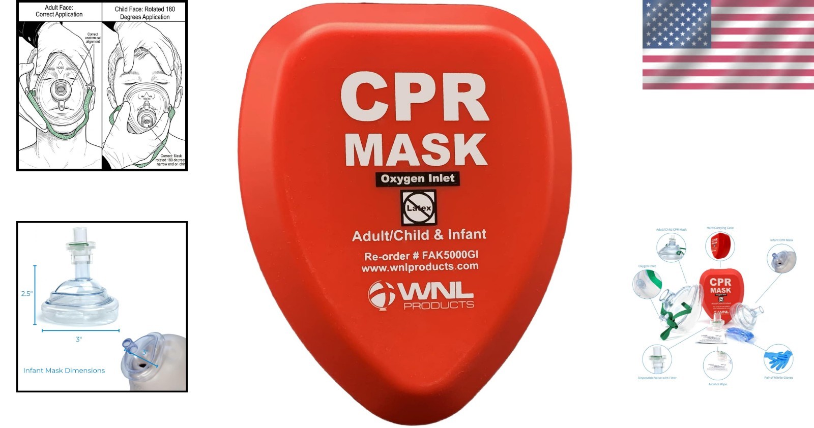 Comprehensive CPR Rescue Mask Kit – Adult, Child & Infant with Belt Clip Case