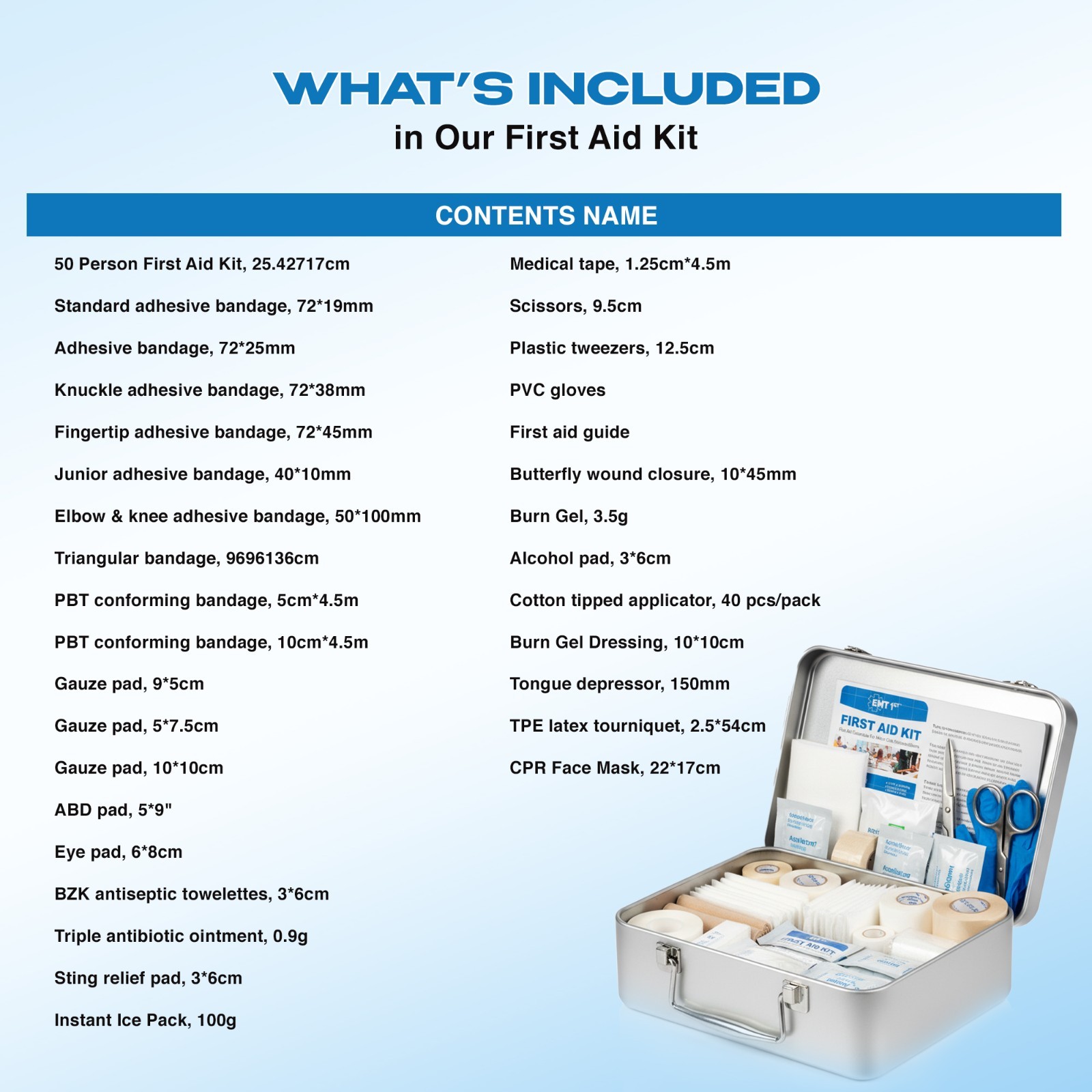 EMT1st First Aid Kit – 272 Piece Wall Mountable Metal Case