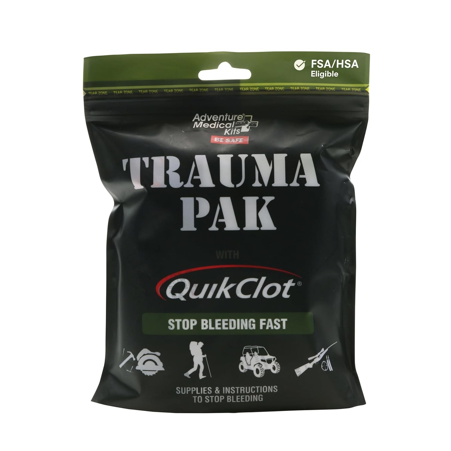 Adventure Medical Kits Trauma Pak First Aid Kit QuikClot Sponge Black New