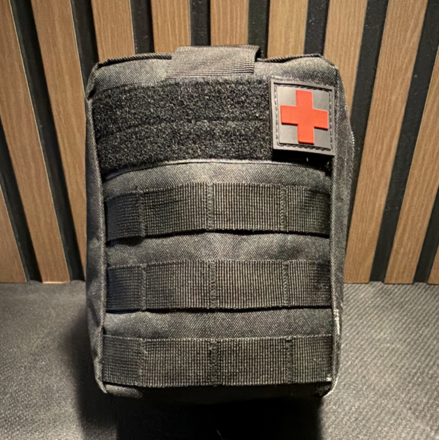 Black Tactical First Aid Set Portable Emergency Blanket, Alcohol Pad, Bandage