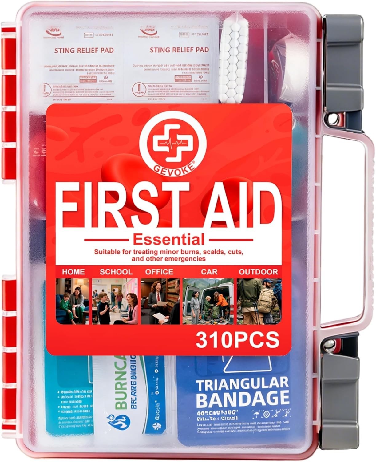 310Pc Professional First Aid Kit Hard Case Home Car Camping Travel Emergency