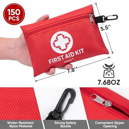 150 Piece Mini First Aid Kit Portable Emergency Medical Supplies for Travel Car