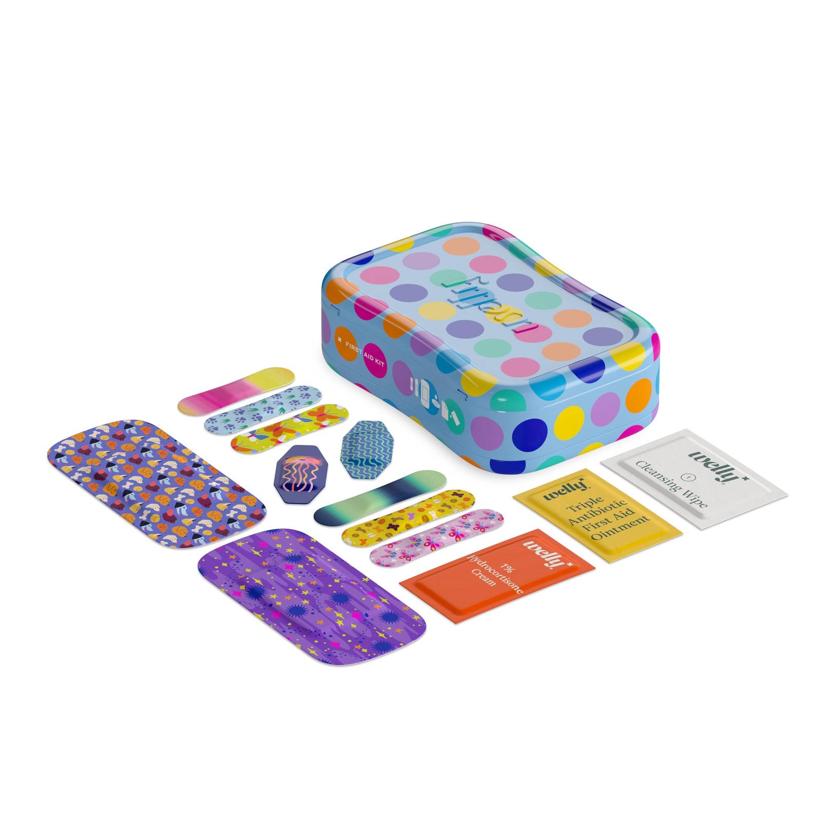 First Aid Kit – Adhesive Bandages in Flexible Fabric and Waterproof, Singe Us…