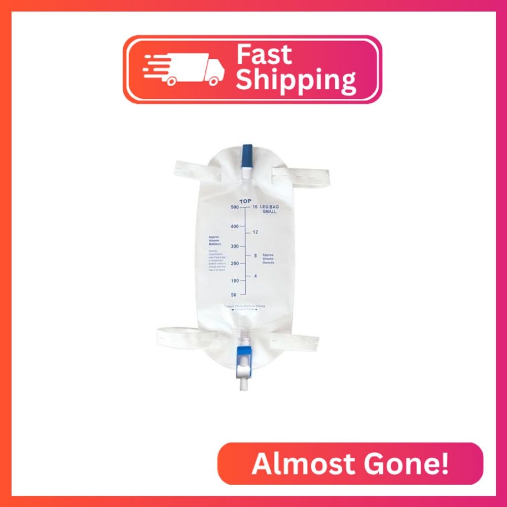 3 Pack Easy-Tap Leg Bag Urinary Drainage Bag, 500 ML Anti-Reflux Valve, Cloth St