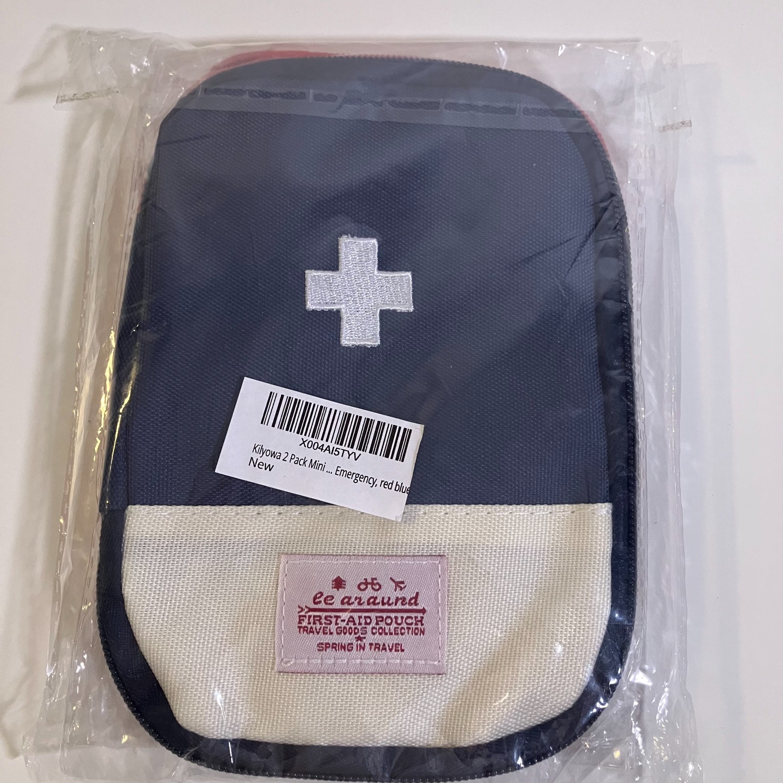 Kilyowa First Aid Pouch 2 Pack Mini Travel Organizer Red Blue Medical Emergency