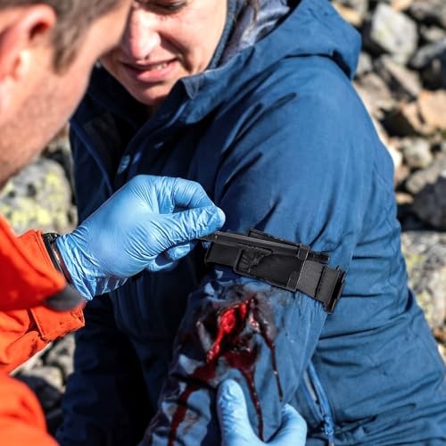 Qen Tourniquet for Severe Bleeding Control, Gear for First Aid Kits and Black