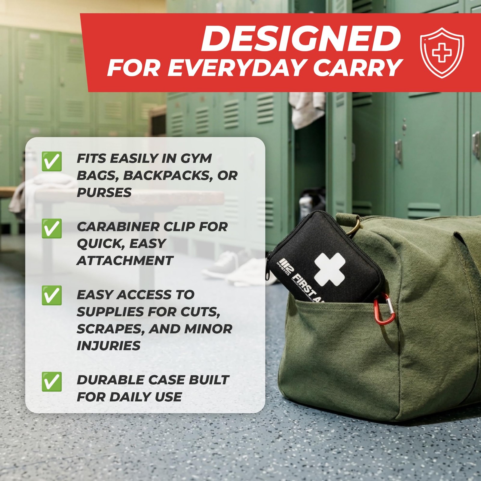 150 Piece Premium First Aid Kit, Compact Bag for Purse & Travel