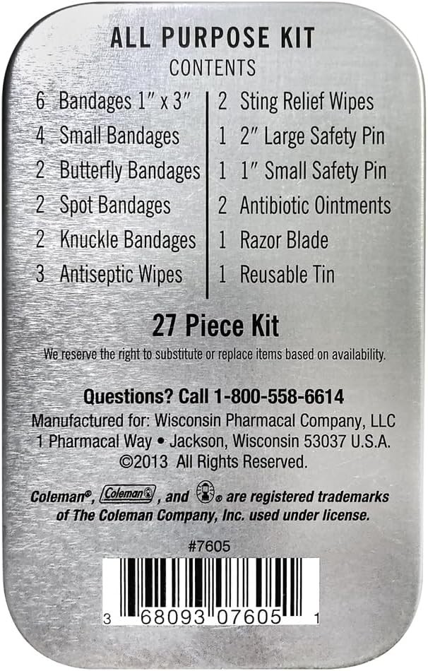 Budget-Friendly Coleman Mini First Aid Kit – 27 Essential Items for Safety