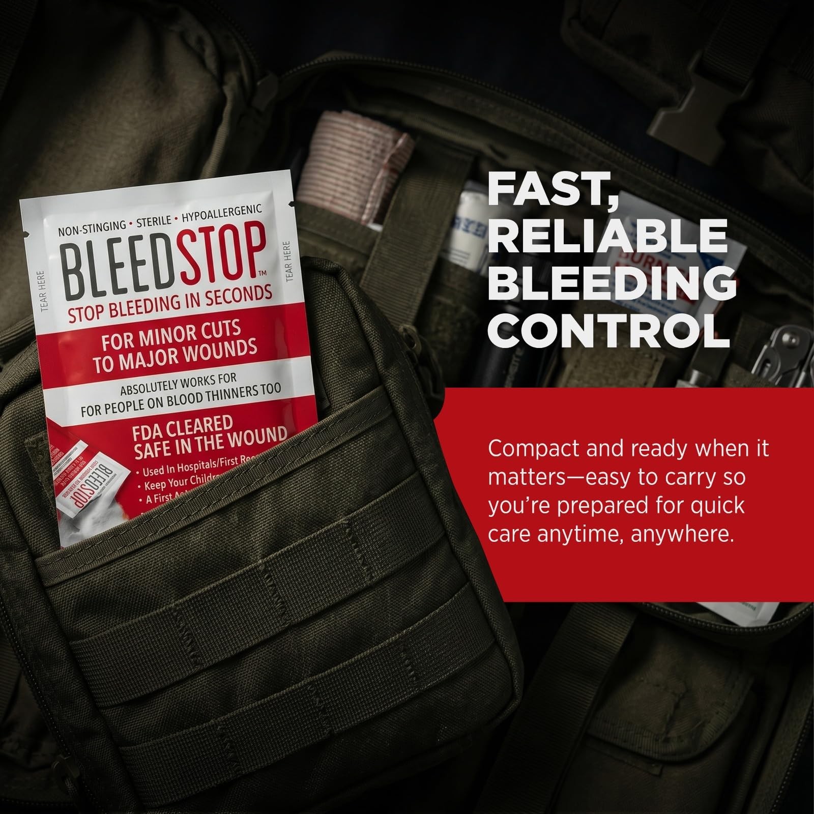 BleedStop™ First Aid Powder for Blood Clotting, Trauma Kit, Blood Thinner Pat…