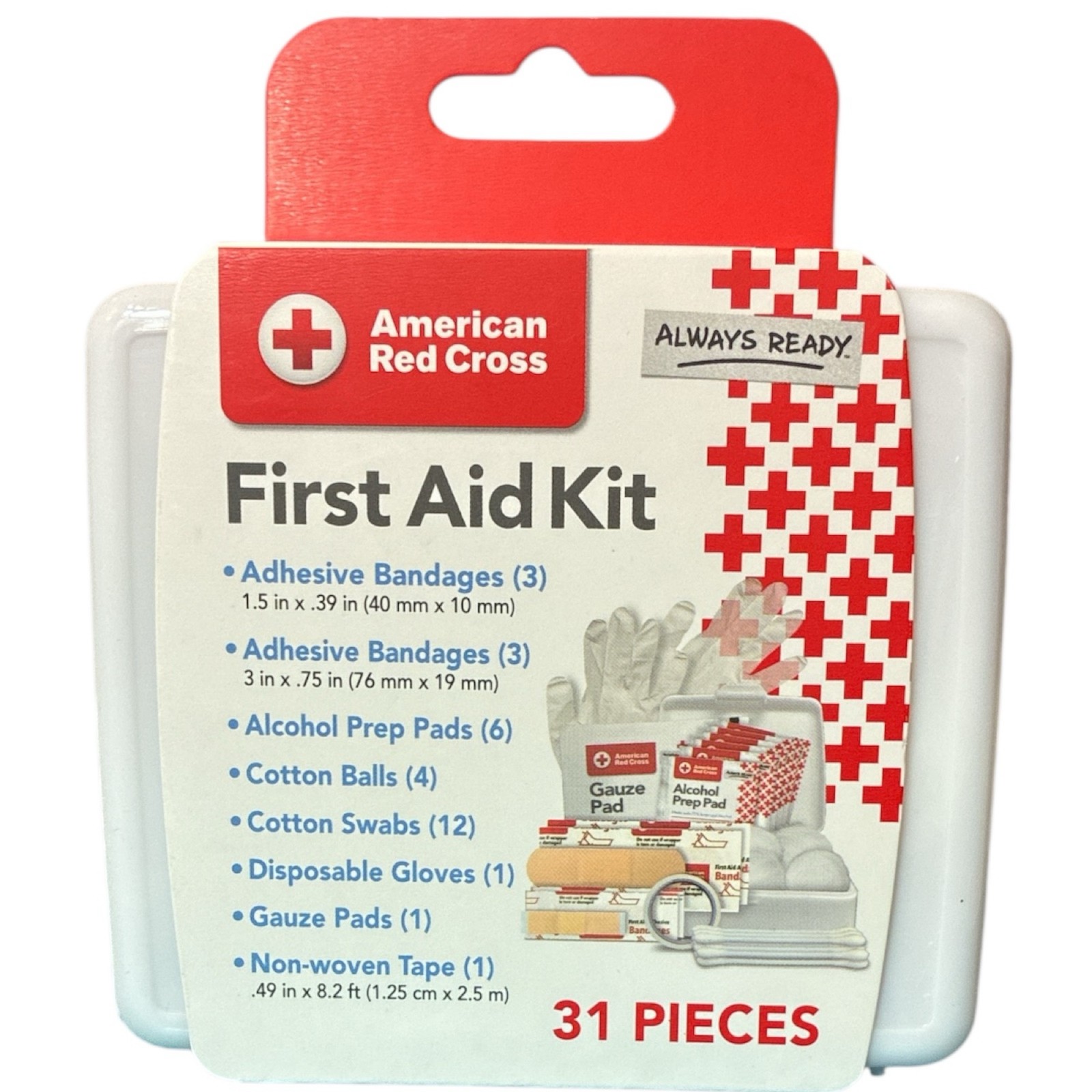 American Red Cross First Aid Kit 31 Pieces Emergency Travel Home Car