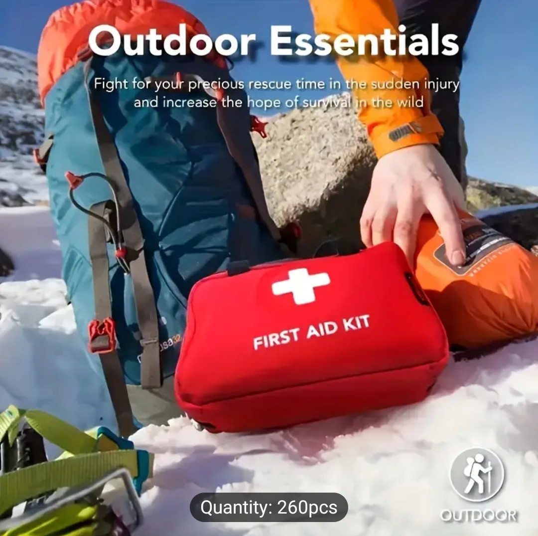 260pcs Deluxe First Aid Kit – Essential Emergency Supplies
