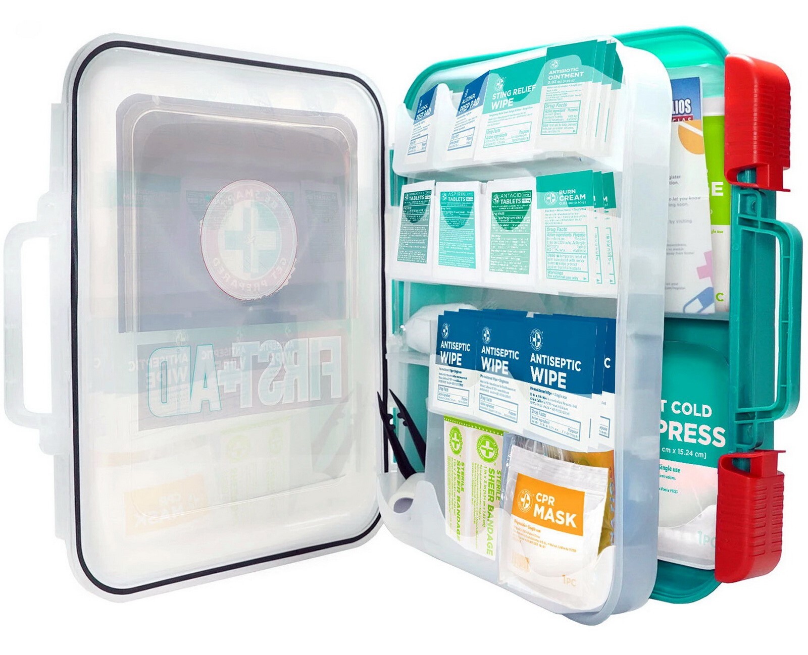 351 pc Emergency First Aid Kit Home Workplace OSHA ANSI Wall Mountable Case