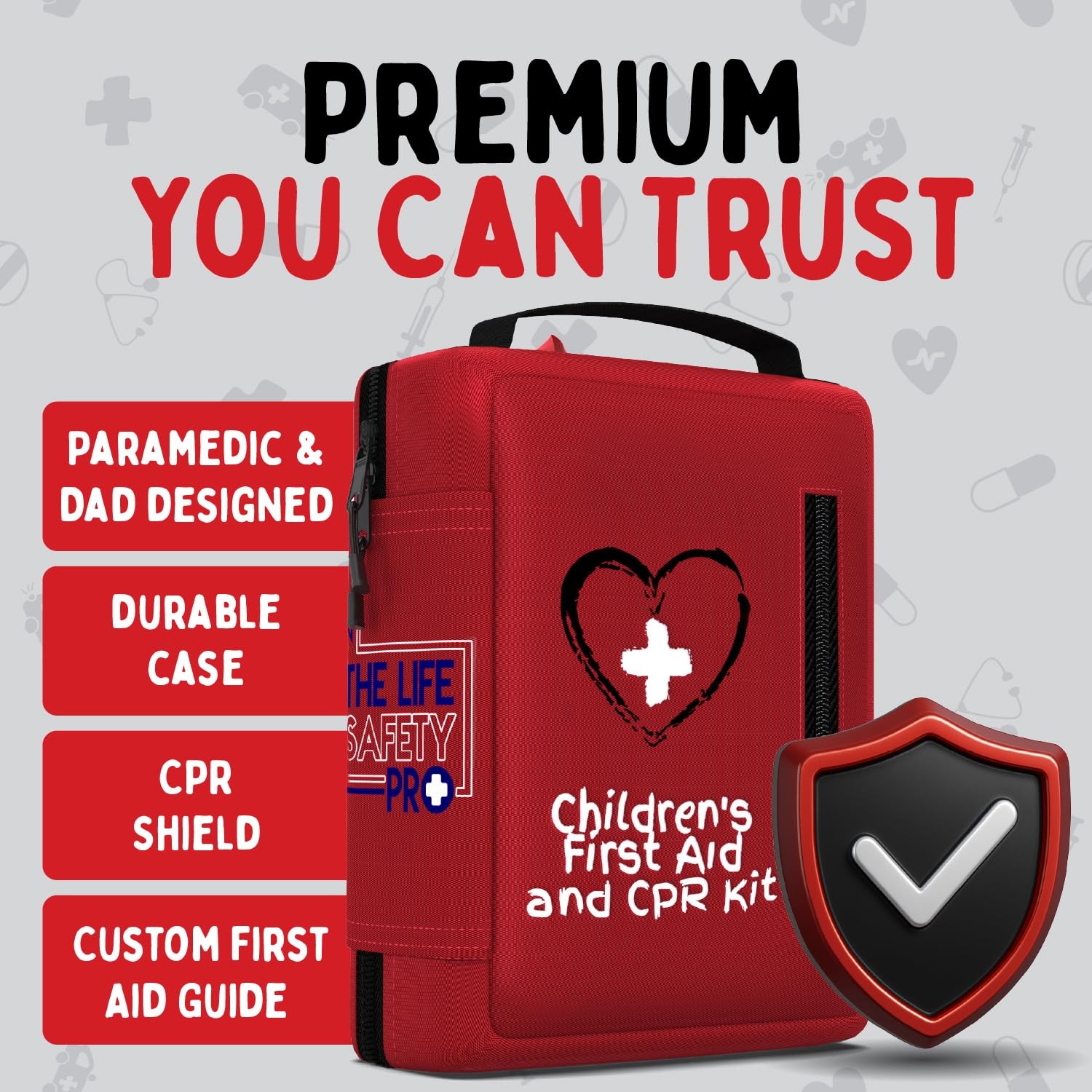 Portable First Aid Kit for Kids with CPR Shield Ideal for Home, Car, School,…