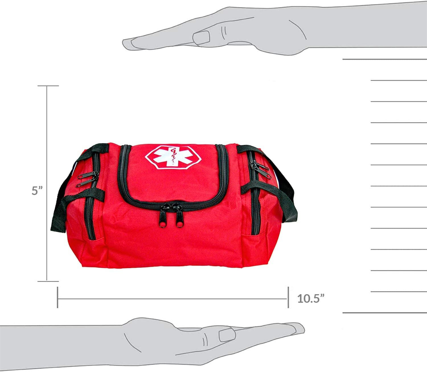 Dixie EMS Dixigear Empty First Responder II Bag 10.5" x 5" x 8" – Red
