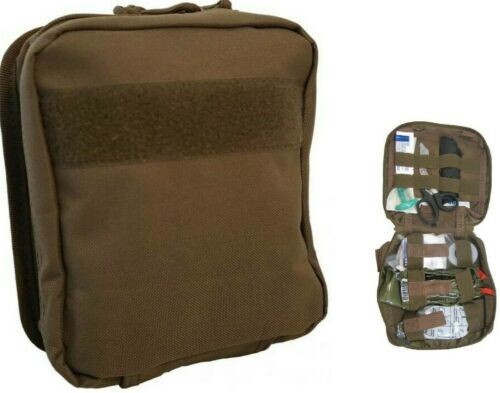 ELITE FIRST AID Enhanced IFAK Kit LvL-1 STOCKED Tactical Trauma Medic Set TAN