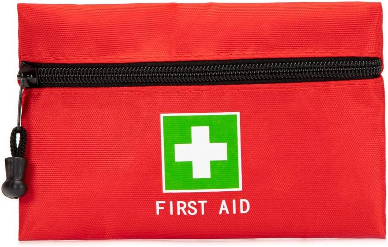 Red Emergency Pouch – Small Travel First Aid Bag for Car, Home, Office & Outdoor