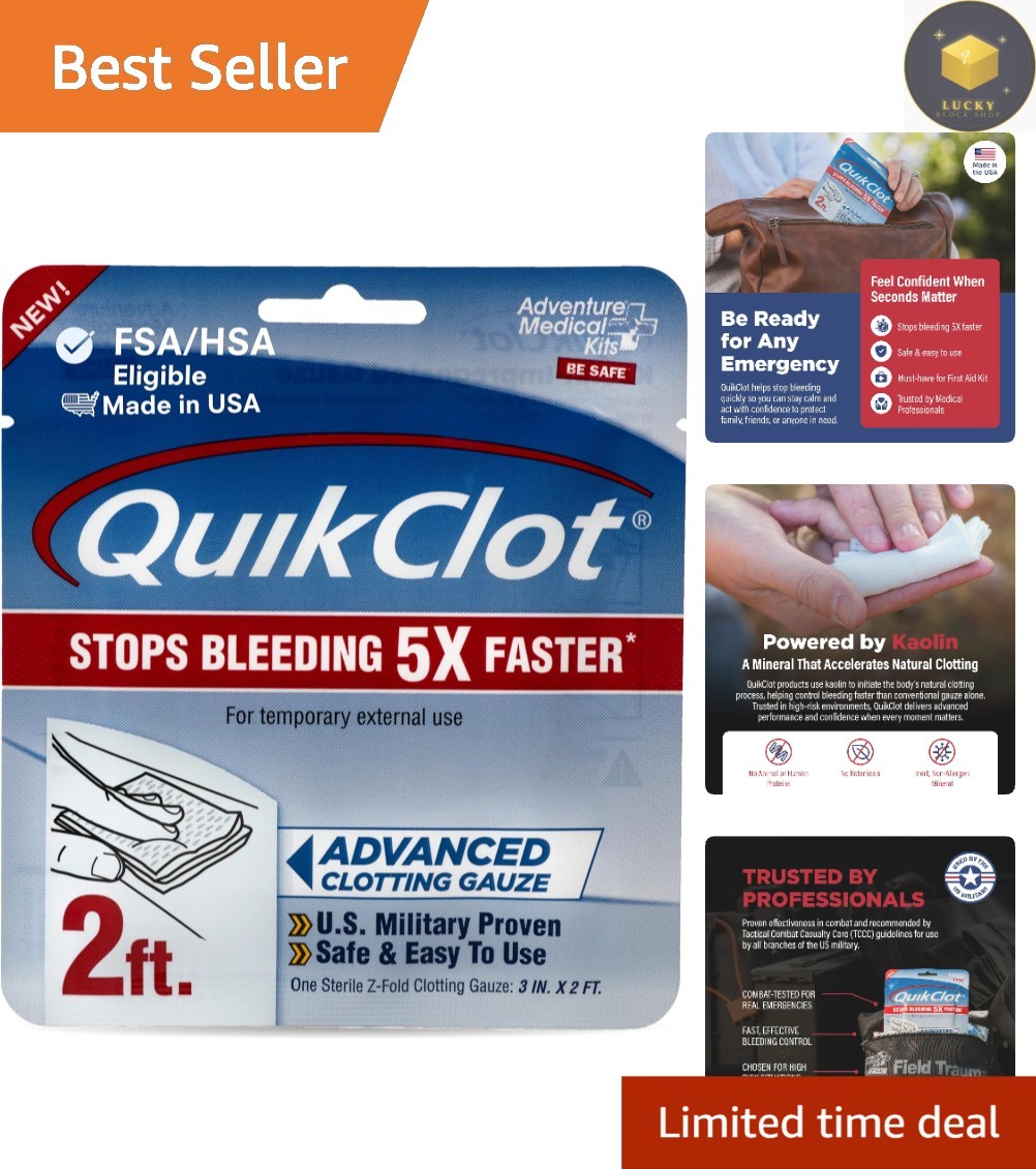 QuikClot Advanced Clotting Gauze 3×24 – Stops Bleeding 5X Faster in Emergencies