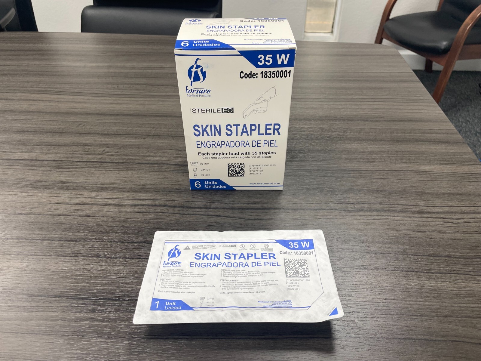 Skin Stapler, 6/CS, 35 Wide, Sterile, Stainless Steel Preloaded -18350001 