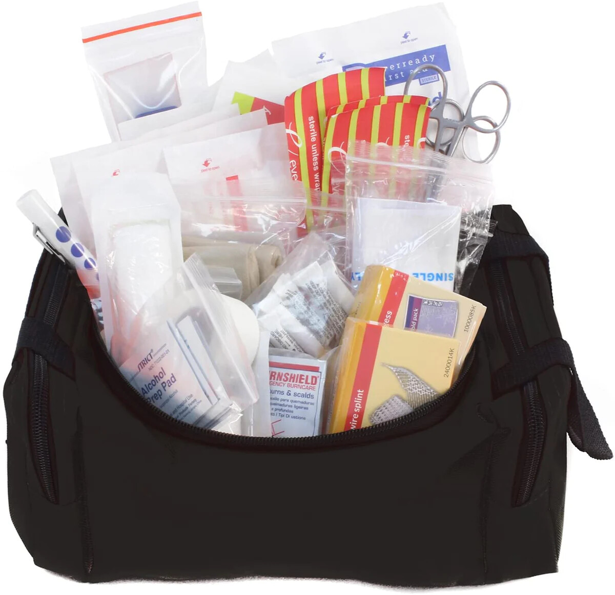 First Responder Fully Stocked Trauma First Aid Kit – 4 Color Bag