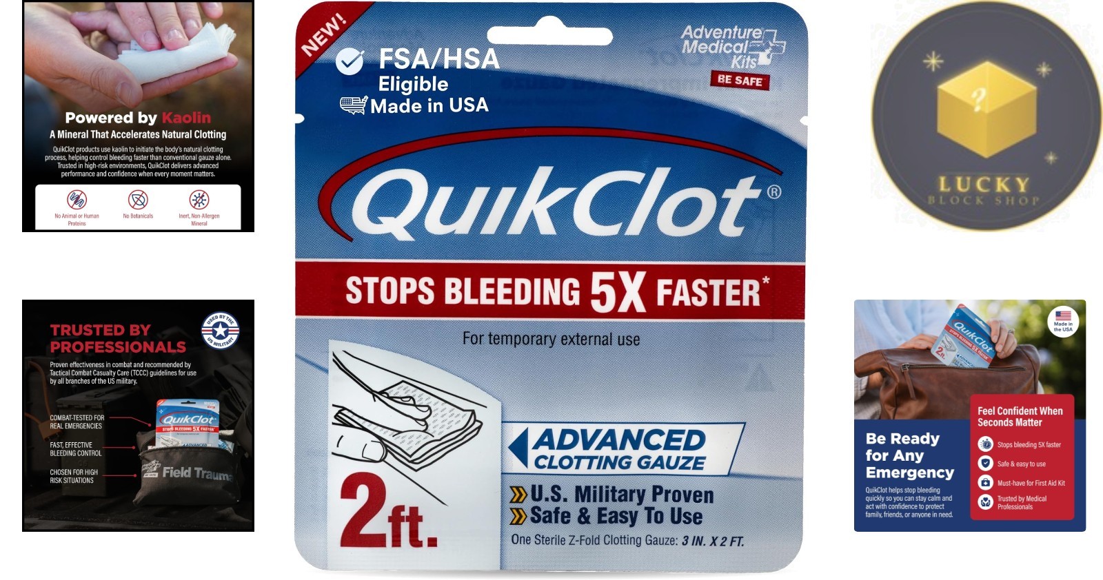 QuikClot Advanced Clotting Gauze 3×24 – Stops Bleeding 5X Faster in Emergencies