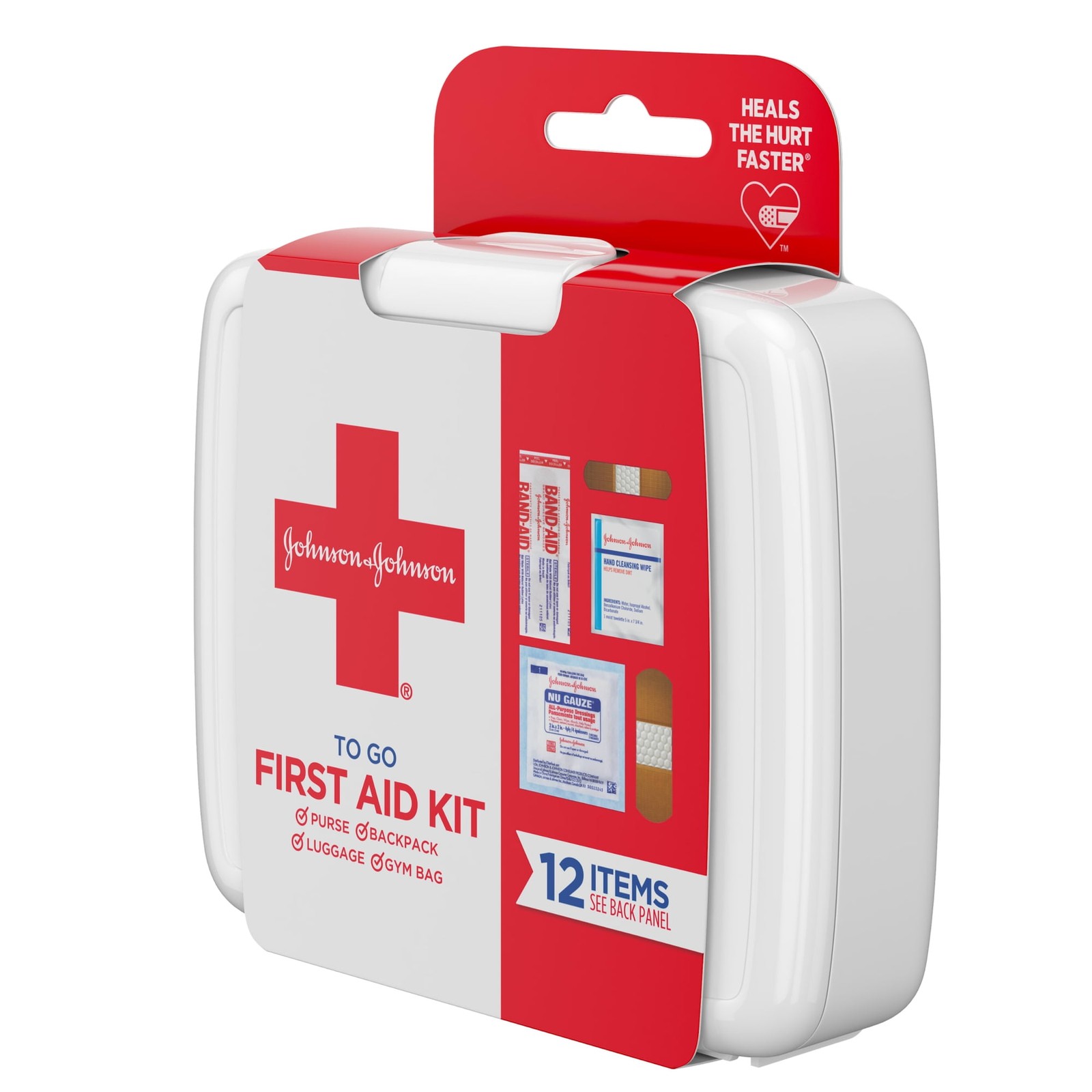 BAND-AID Brand First Aid Kit To Go Portable Emergency Wound Care Essentials, 12