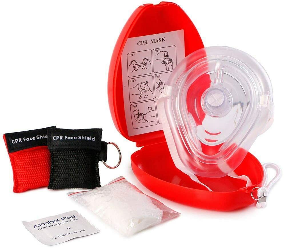 CPR Mask with One-Way Valve – First Aid Face Shield – With Bonus Pocket CPR Mask