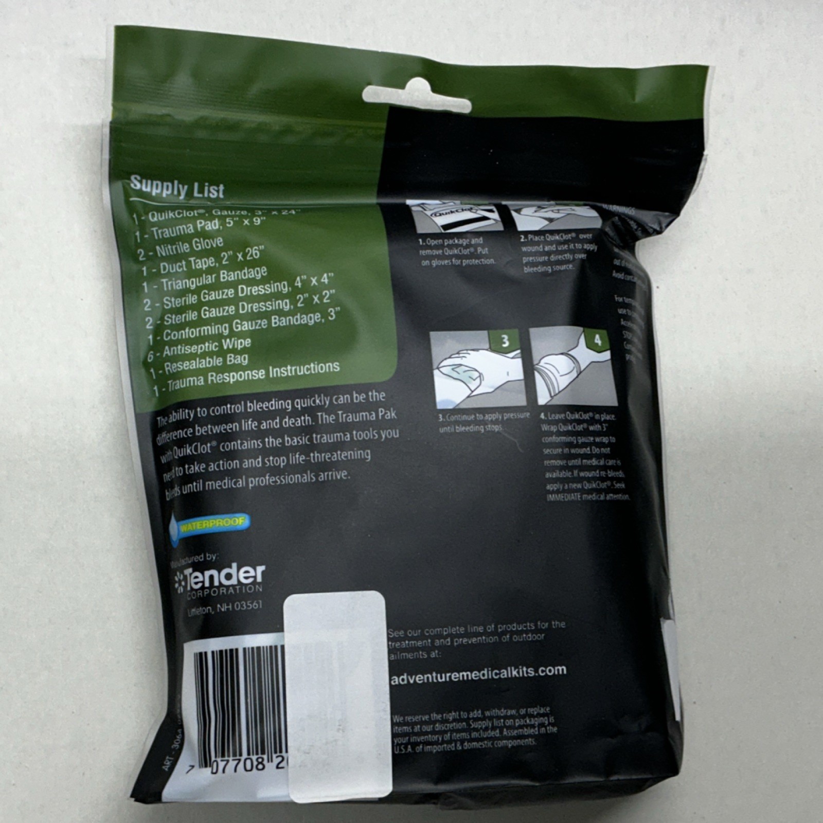 Adventure Medical Kits Trauma Pak with QuikClot Waterproof Sterile First Aid