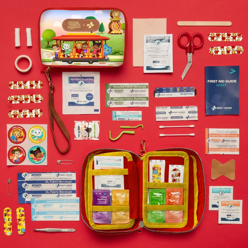 New KEEP GOING Daniel Tiger First Aid GoKit 130 pc Trolley Ride FREE SHIPPING