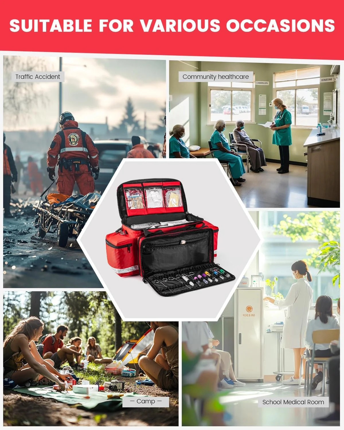 Medical Bag – First Aid Bag Empty, EMT Bag for EMTs, Paramedics & First Responde