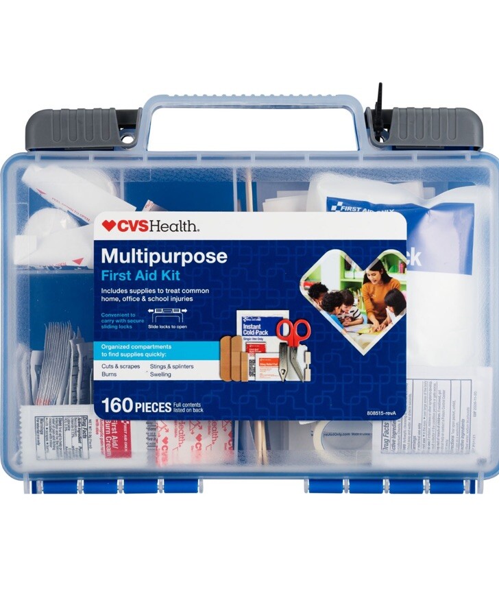 CVS Health Multi-Purpose 160pc Plastic First Aid Kit