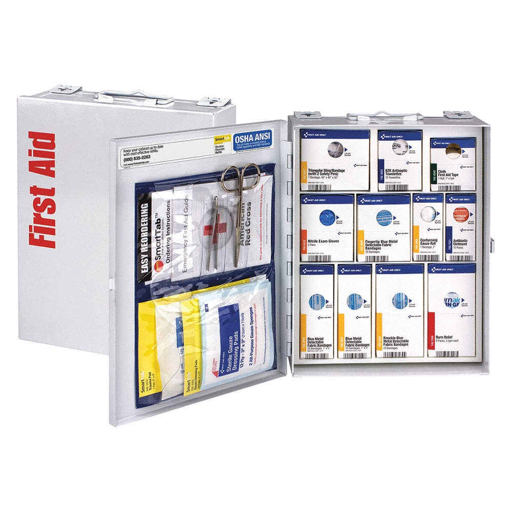 GRAINGER APPROVED 1350-FAE-0103 FirstAid Kit w/House,137pcs,3.25×12",WHT 488G70