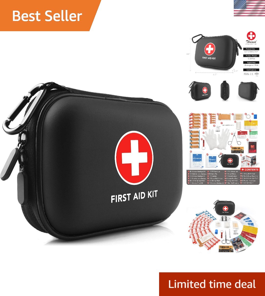Mini First Aid Kit – 100 Pieces Waterproof Hard Case for Travel & Outdoor Safety