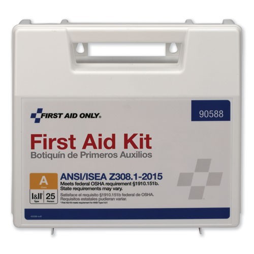 First Aid Only Bulk ANSI 2015 Compliant First Aid Kit, 89 Pieces, Plastic Case