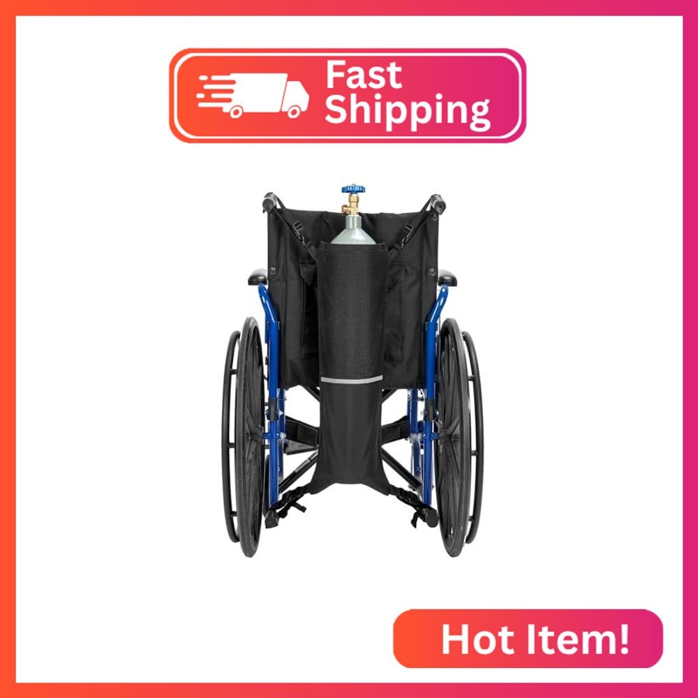 JOYTUTUS Oxygen Tank Holder for Wheelchair, Portable D & E Cylinder Transport Ba