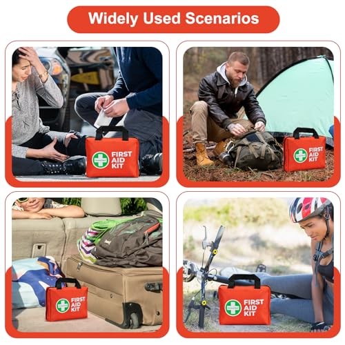 General Medi 250 Piece Small First Aid Kit – Foil Blanket, Cold Pack, Scissors