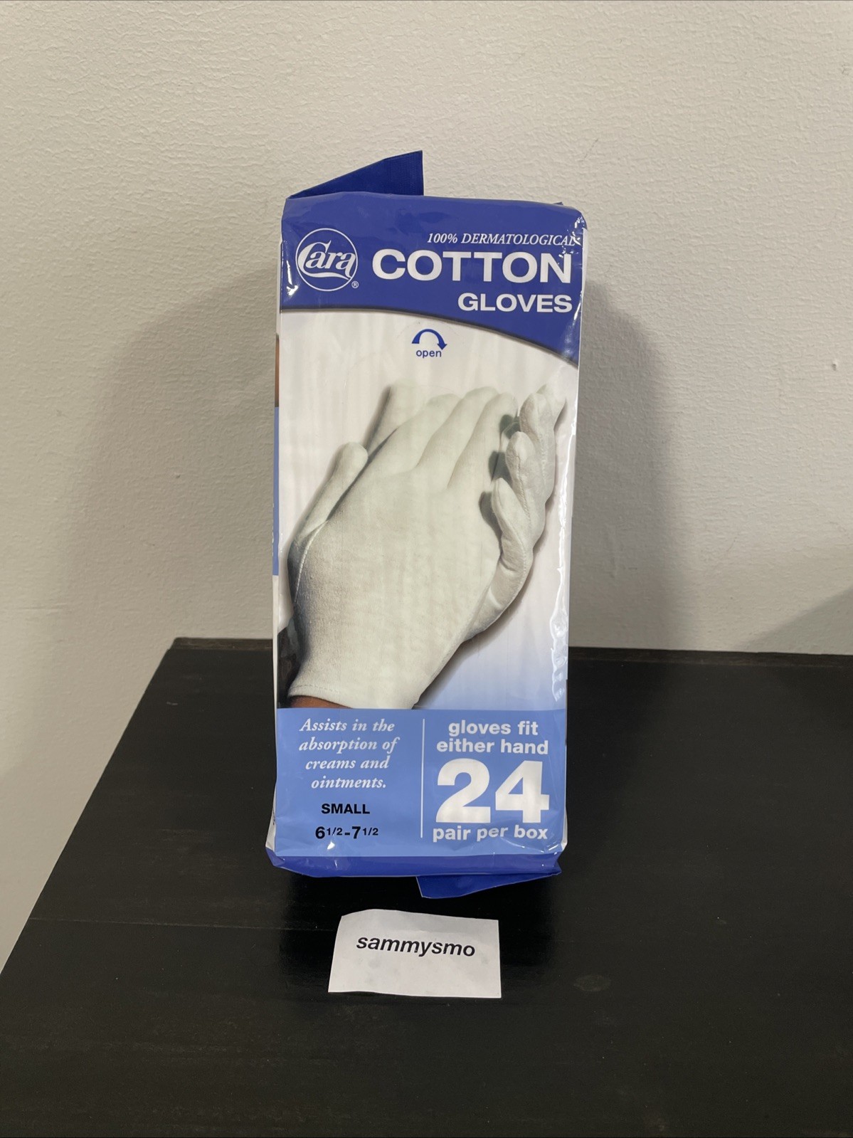 Cara Disposable Cotton Gloves Hypo-Allergenic Soft Hand Therapy SMALL x24 Pack
