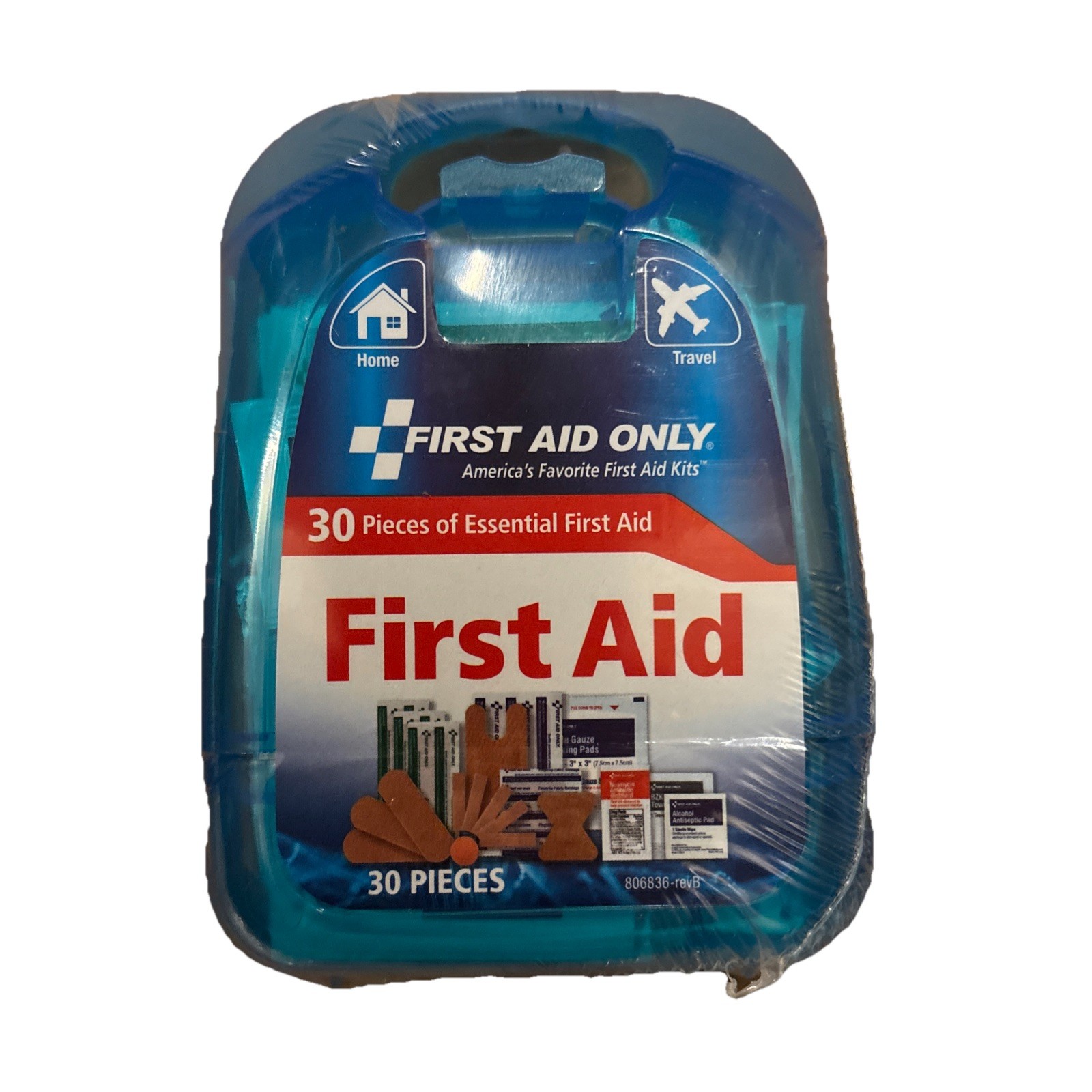 NEW & SEALED Mini Clear Blue Plastic 30-Piece First Aid Kit – EXP 05/2027