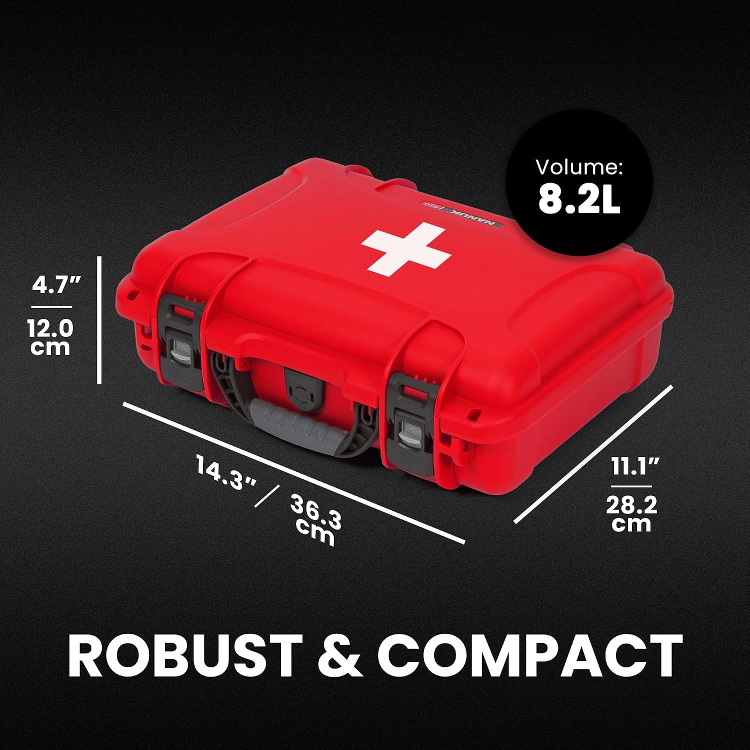 NANUK 910 Waterproof First Aid Box Empty – Durable, Medical First Aid Organizer