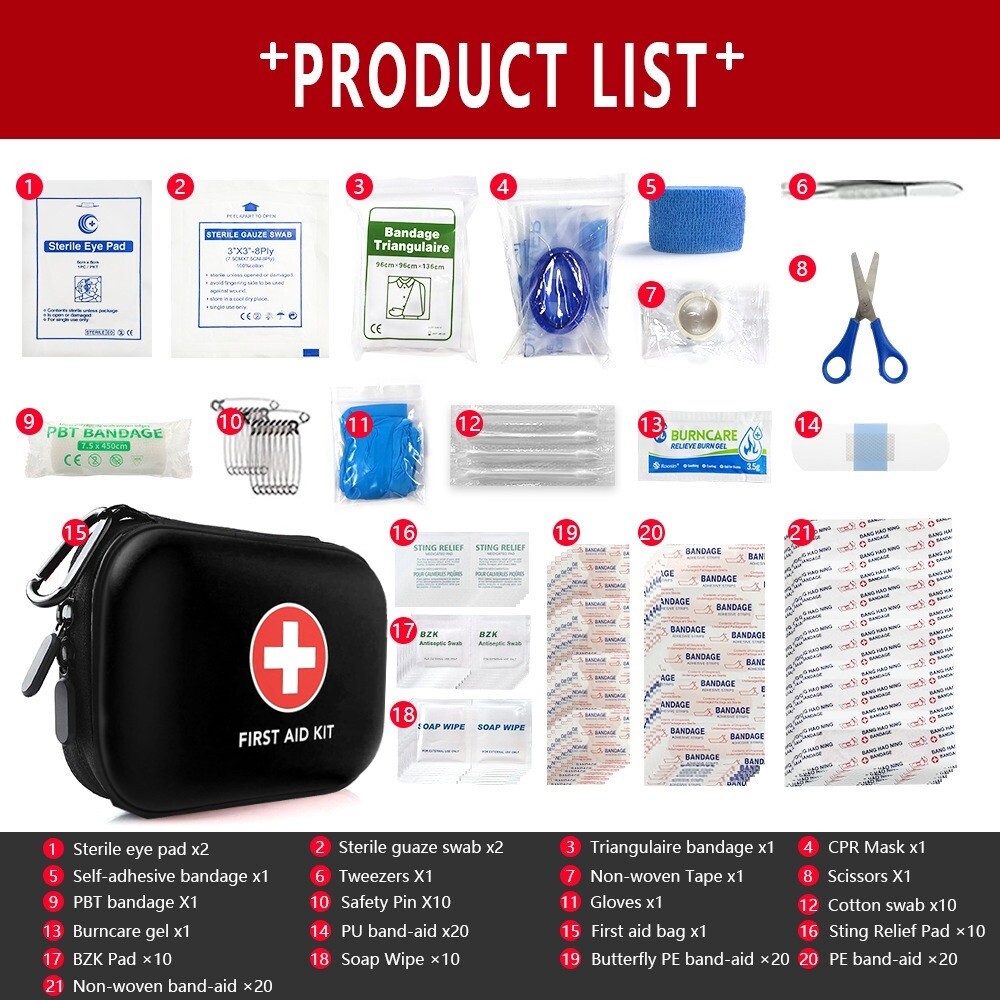 First Aid Kit Medical Car Travel Emergency Medicine Auto Home Outdoor Survival