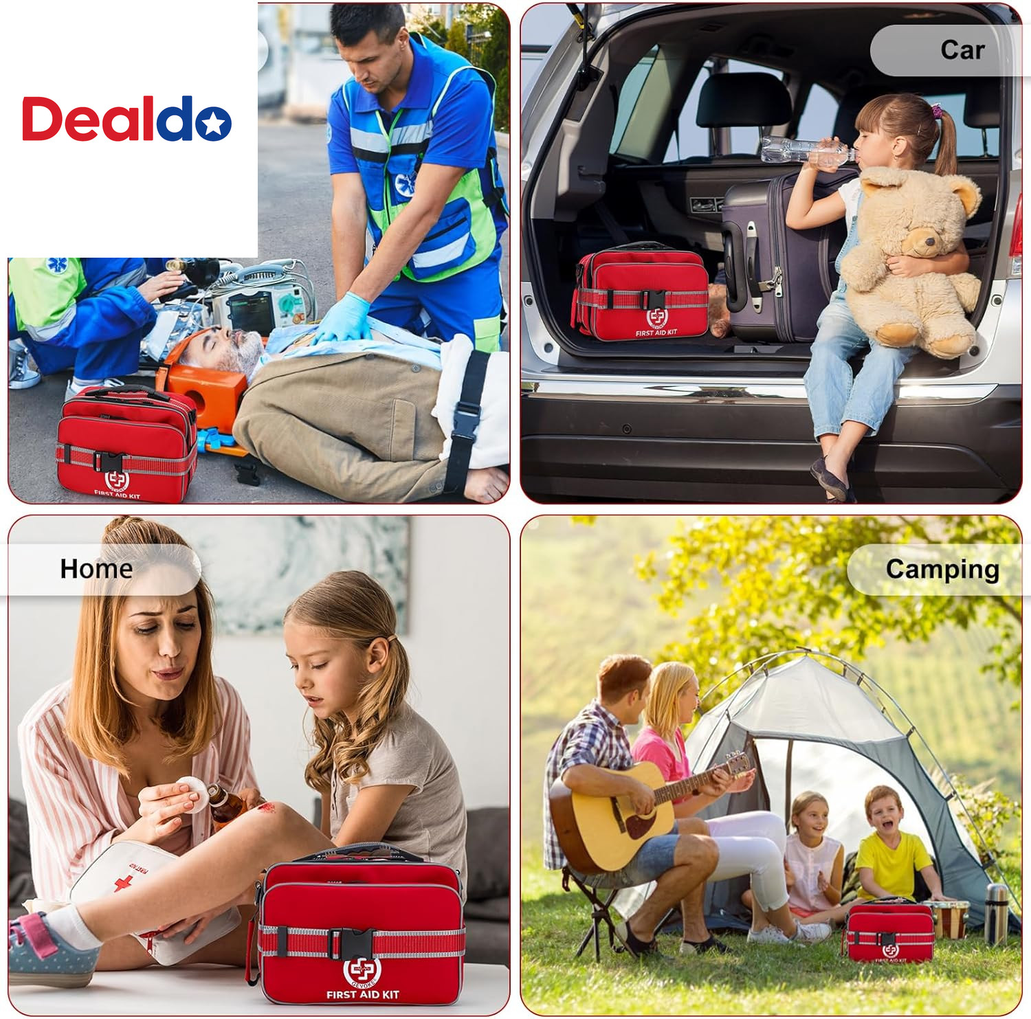 Professional 500 Piece Emergency First Aid Kit for Home, Car, Travel, Camping, T